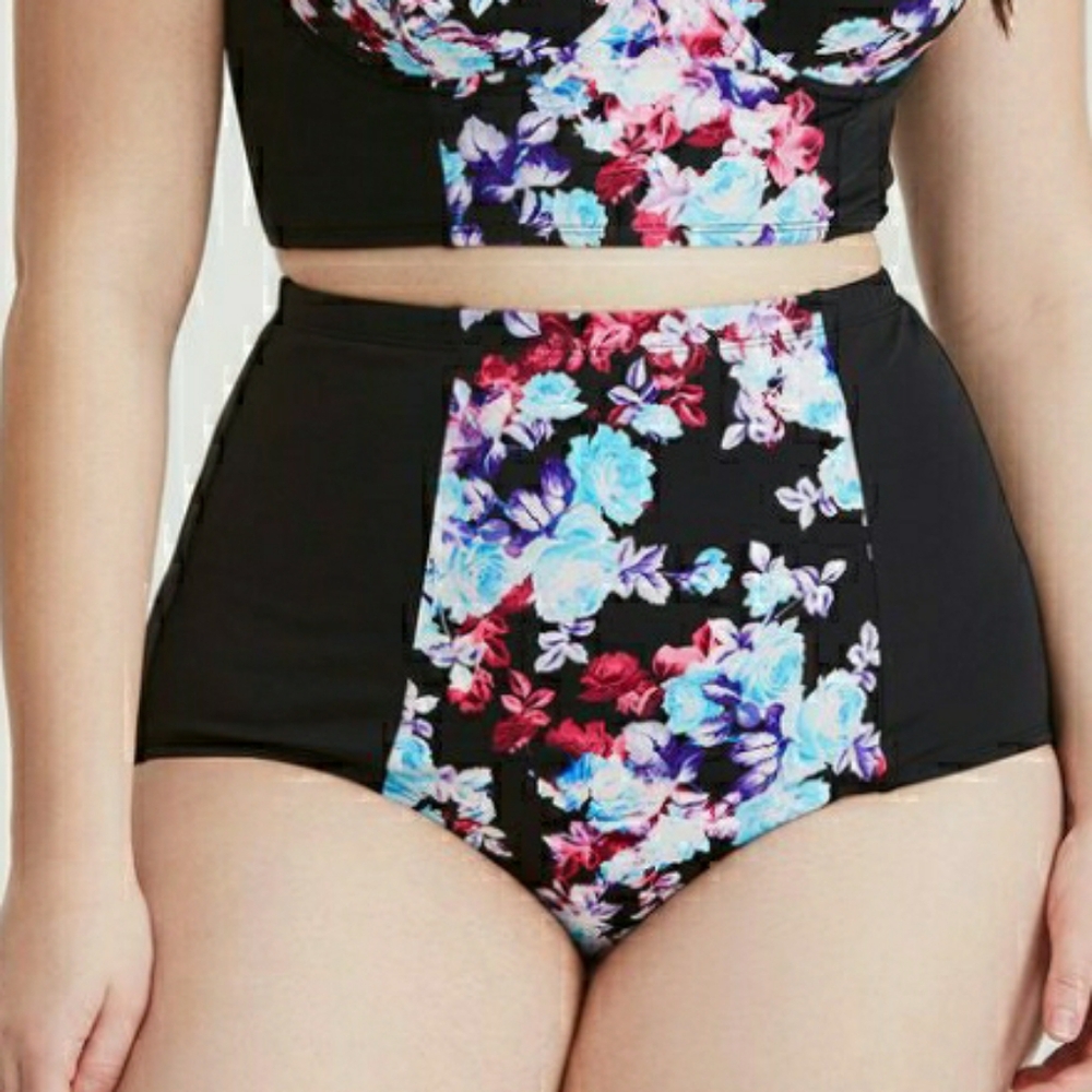 Plus Size 1x Torrid Swimsuit Bottoms Floral High Waist Swim